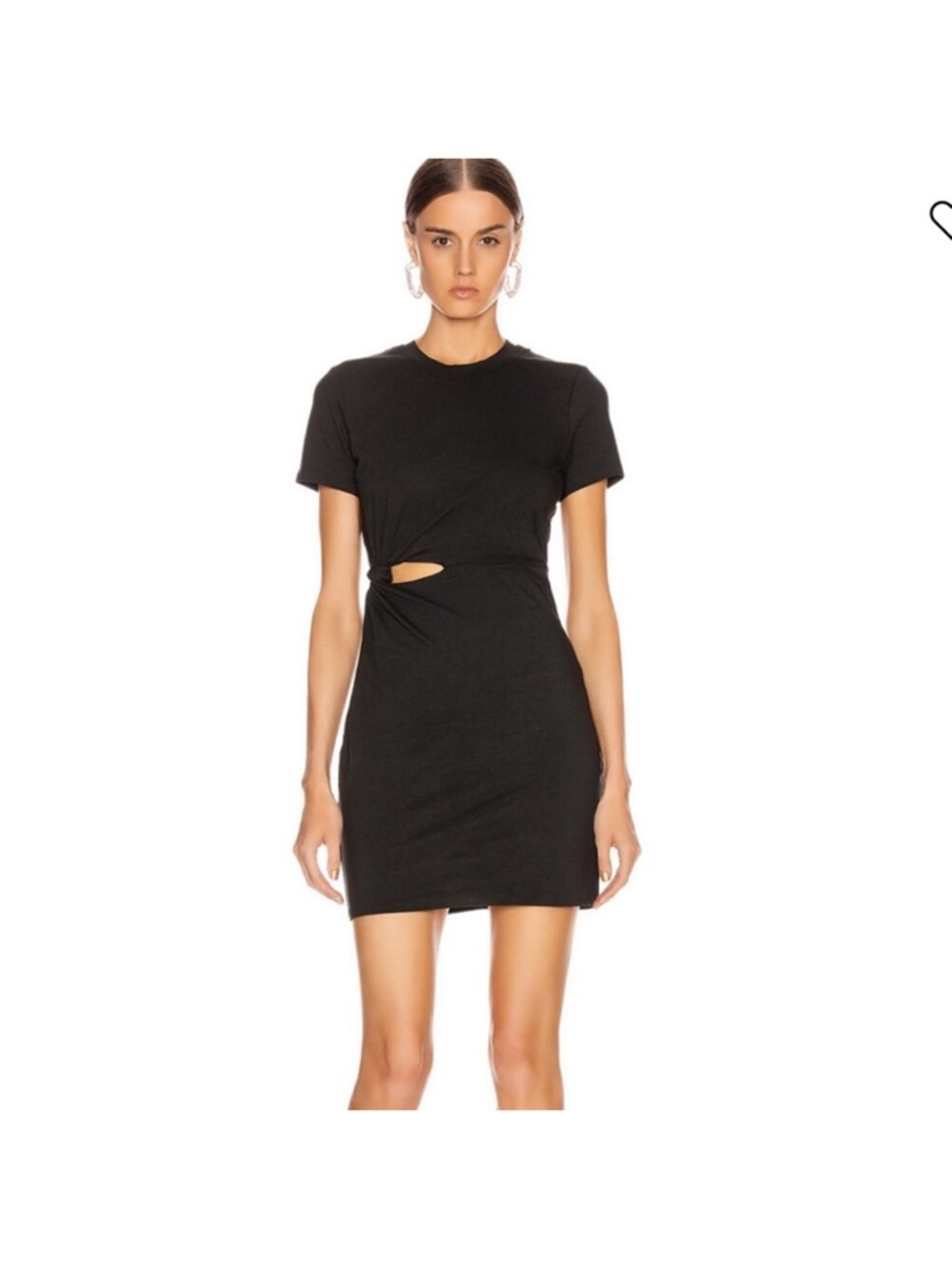 Alexander Wang Black Short Sleeve Mini Dress with Side Cutout